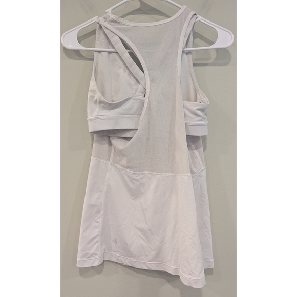 Lululemon Fast as Light 2 In 1 White Tank Top Sports Bra Combo Size 6 - Picture 2 of 6